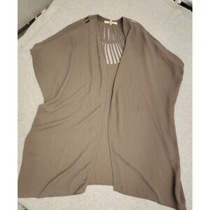 Daniel Rainn Kimono Cardigan Womens Small Brown Open Front Boho Strappy Detail